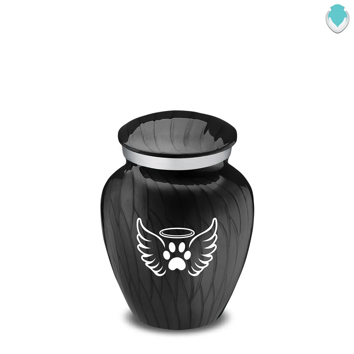 Keepsake Embrace Pearl Black Pet Angel Wings Cremation Urn
