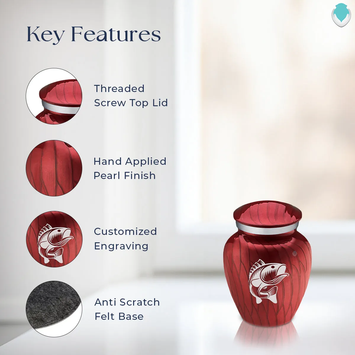 Keepsake Embrace Pearl Candy Red Fish Cremation Urn