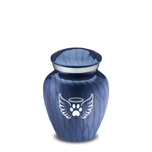 Keepsake Embrace Pearl Cobalt Blue Pet Angel Wings Cremation Urn