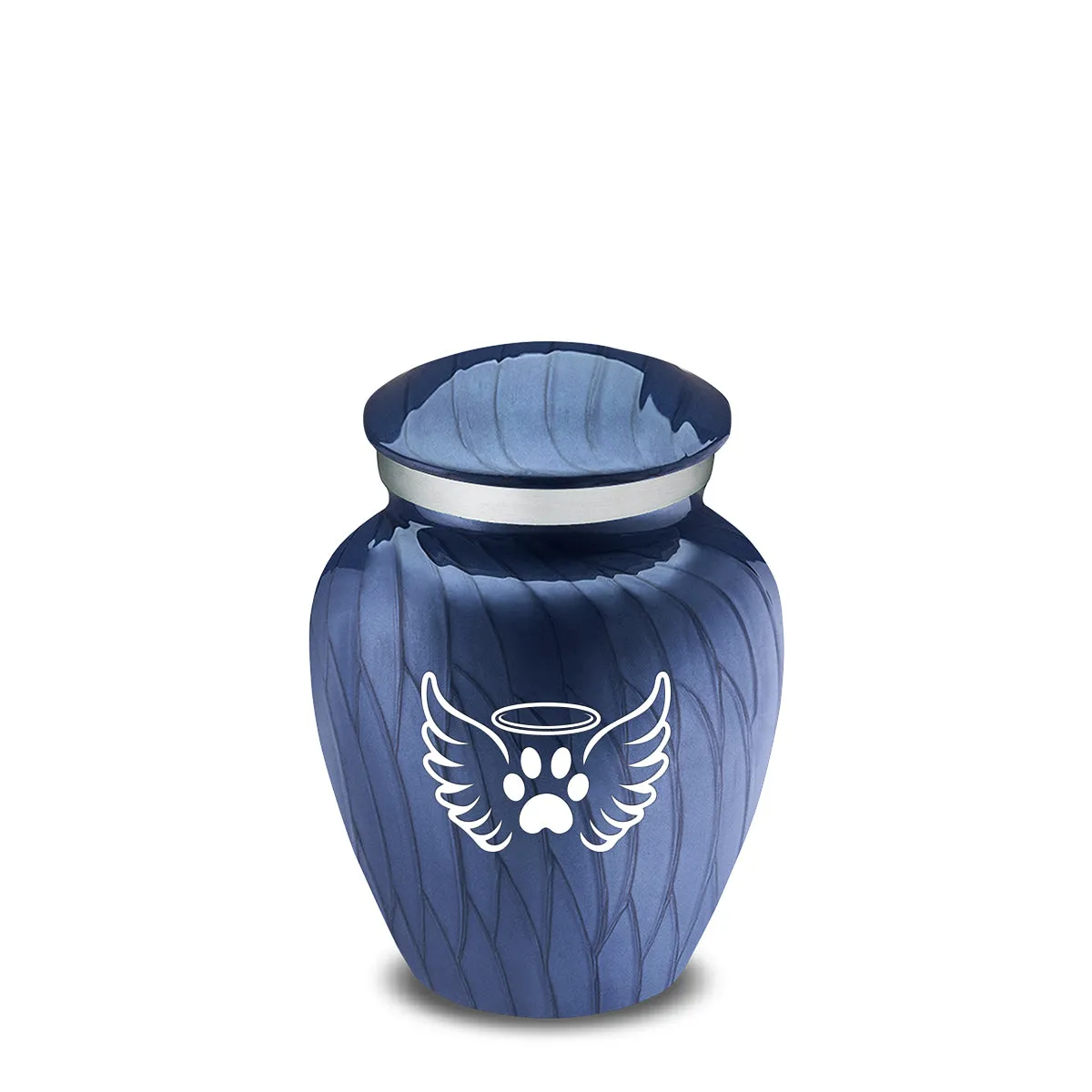 Keepsake Embrace Pearl Cobalt Blue Pet Angel Wings Cremation Urn