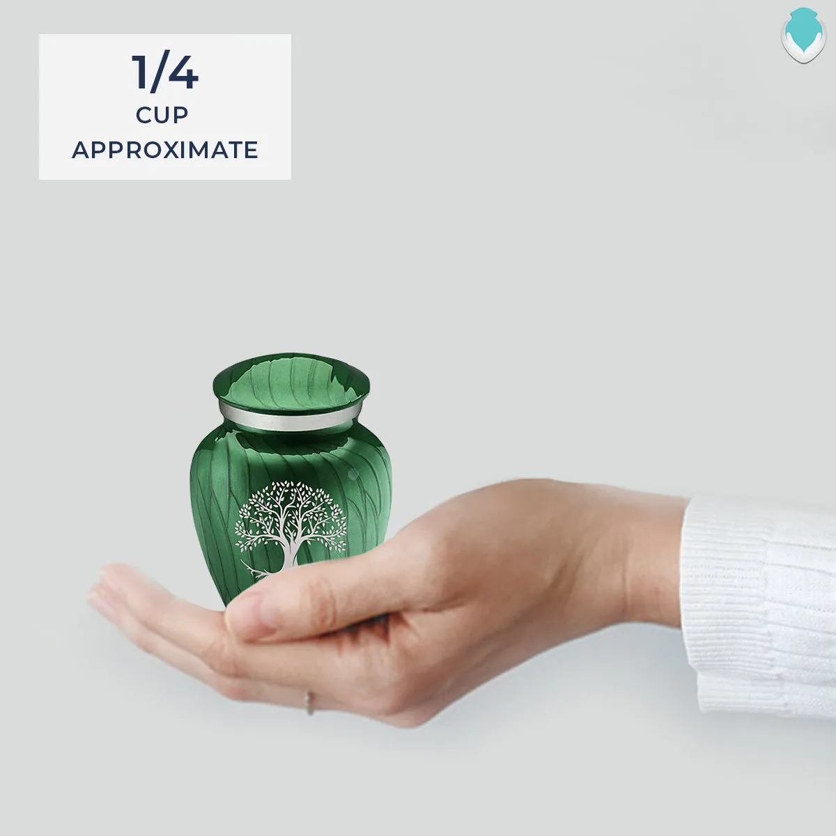 Keepsake Embrace Pearl Green Tree of Life Cremation Urn