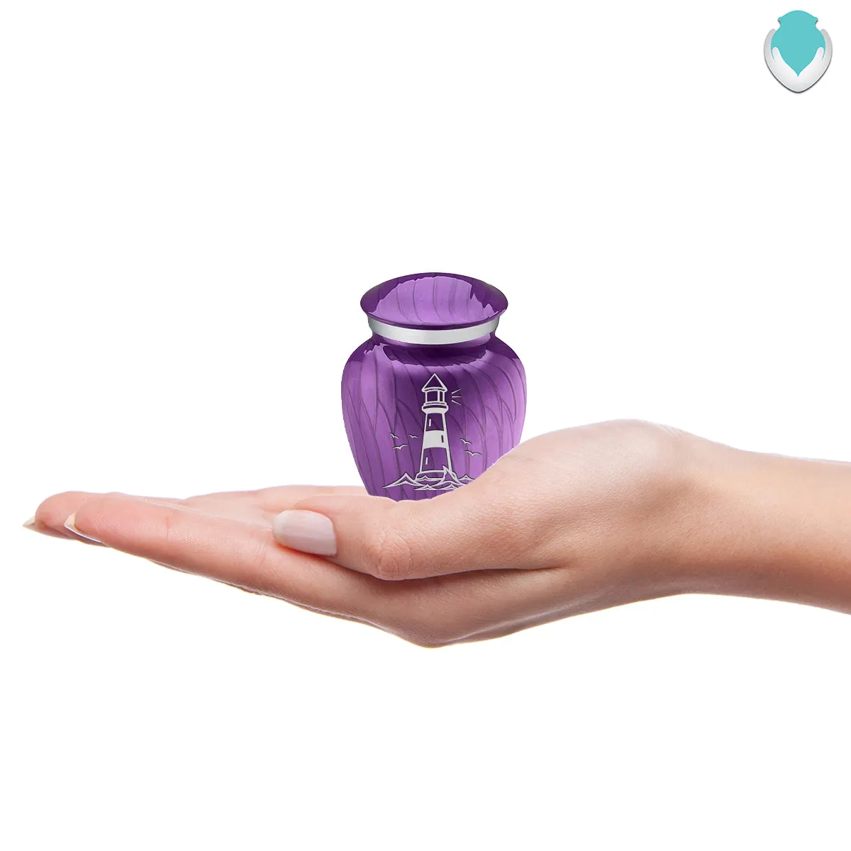 Keepsake Embrace Pearl Purple Lighthouse Cremation Urn