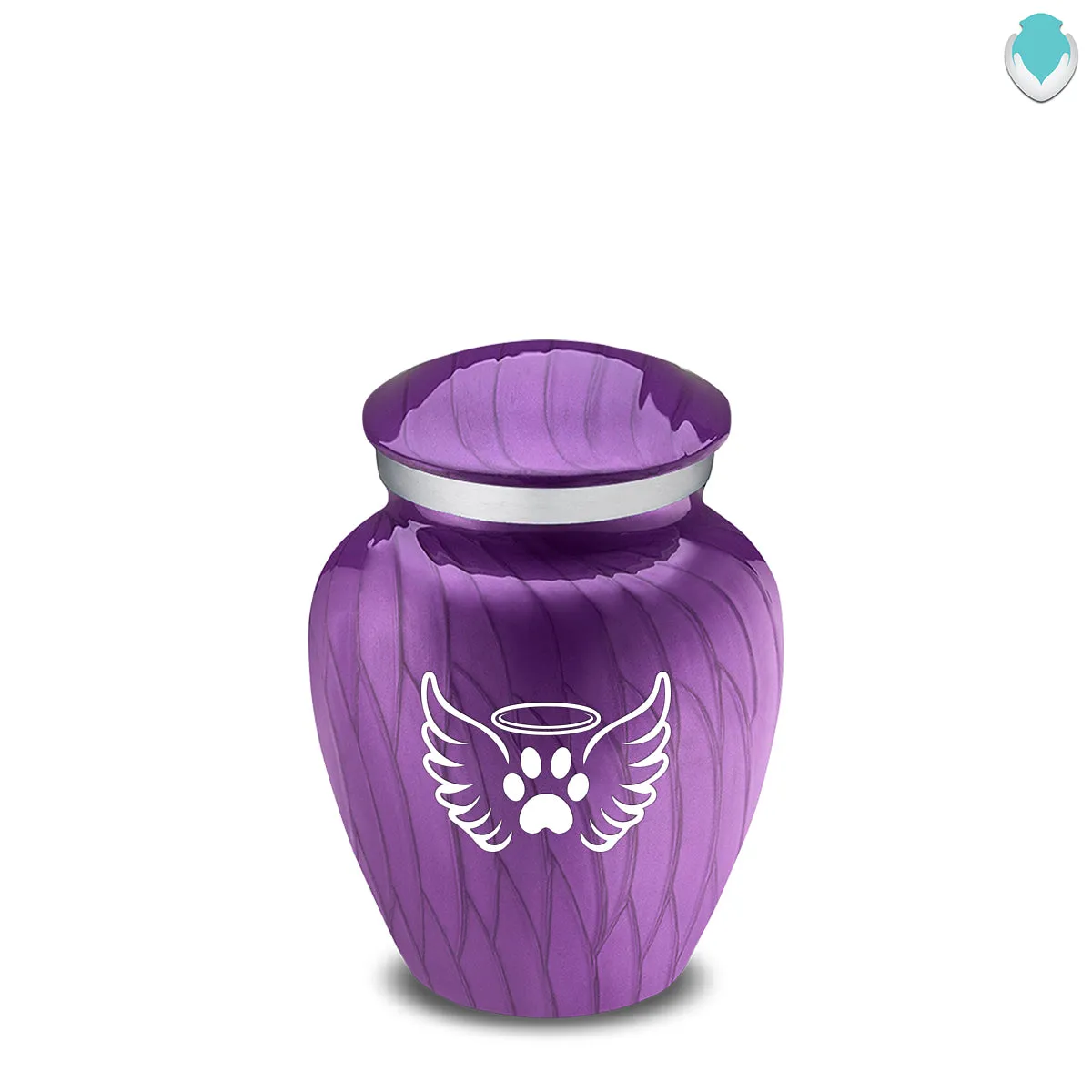 Keepsake Embrace Pearl Purple Pet Angel Wings Cremation Urn