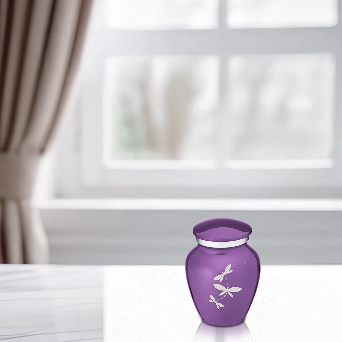 Keepsake Embrace Purple Dragonflies Cremation Urn