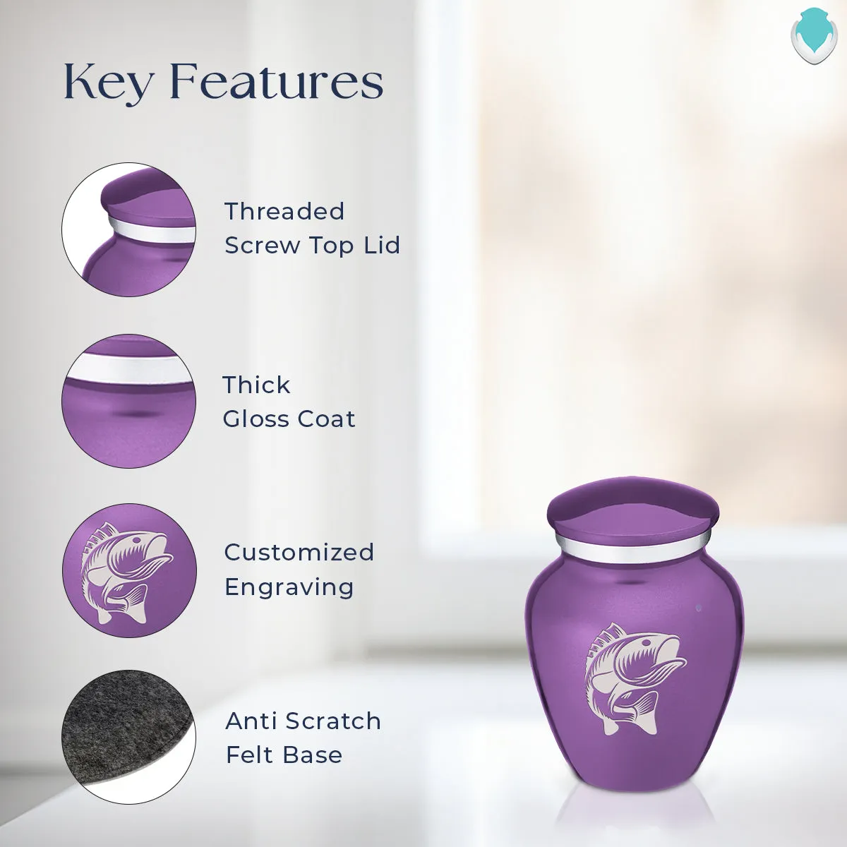 Keepsake Embrace Purple Fish Cremation Urn