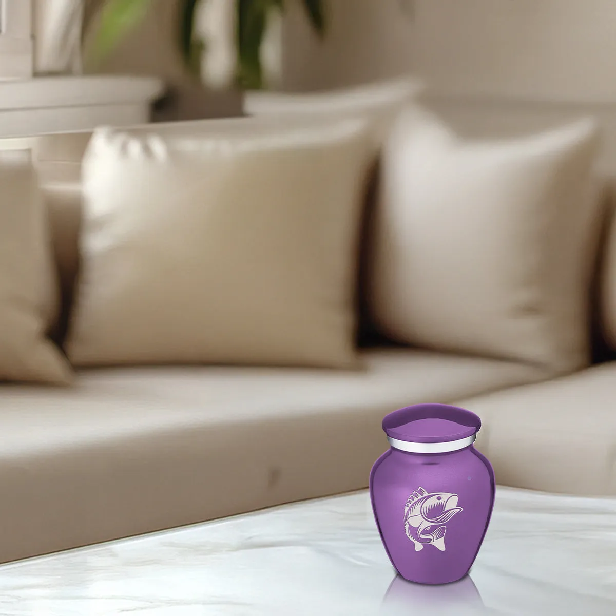 Keepsake Embrace Purple Fish Cremation Urn