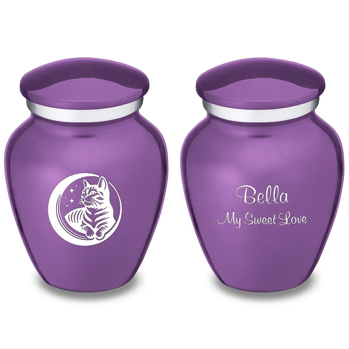 Keepsake Embrace Purple Pet Cute Cat Cremation Urn