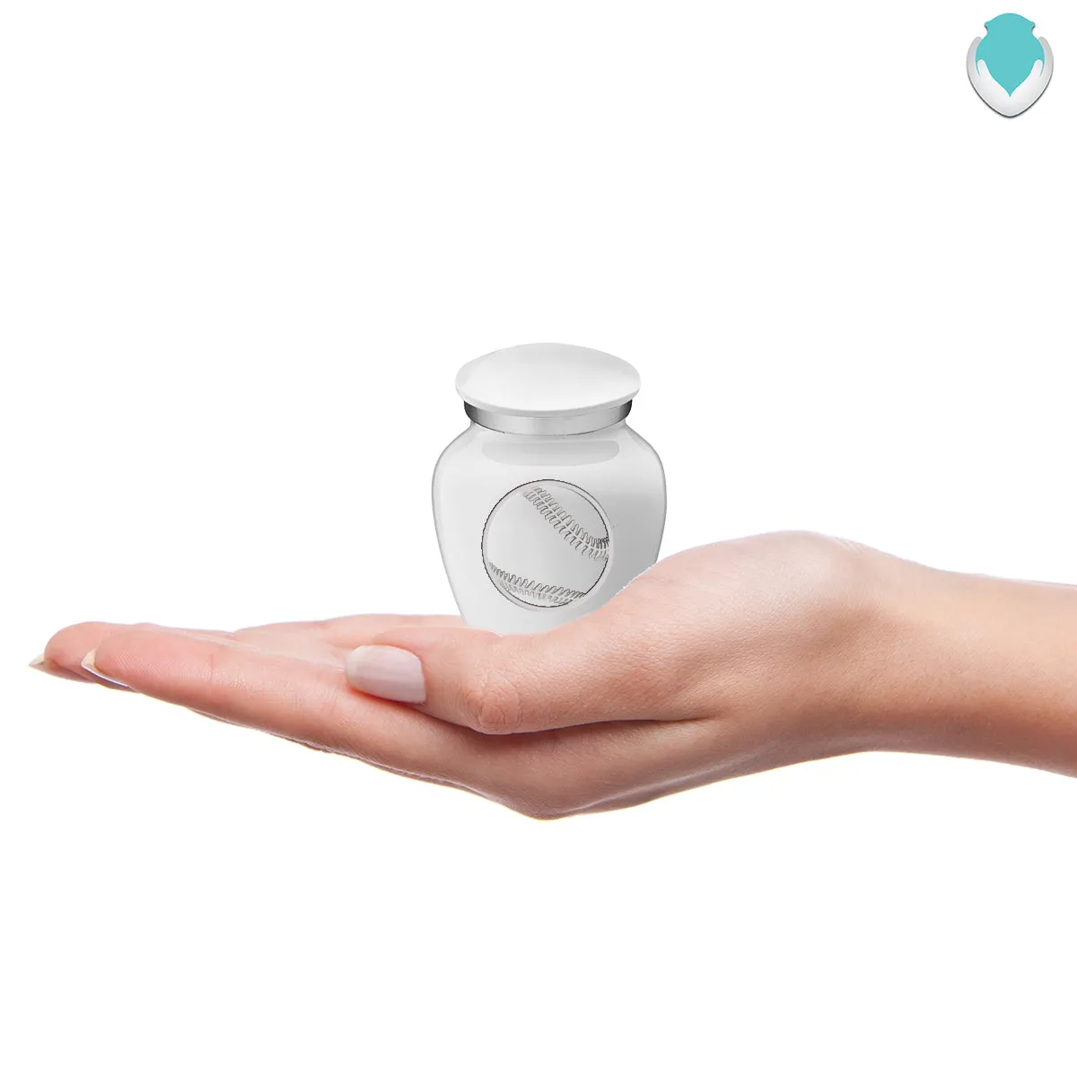 Keepsake Embrace White Baseball Cremation Urn