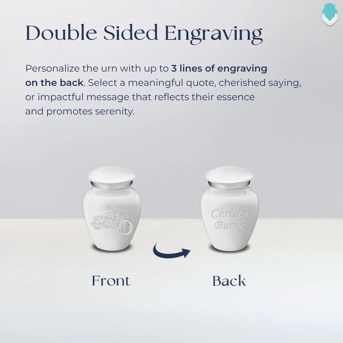 Keepsake Embrace White Motorcycle Cremation Urn