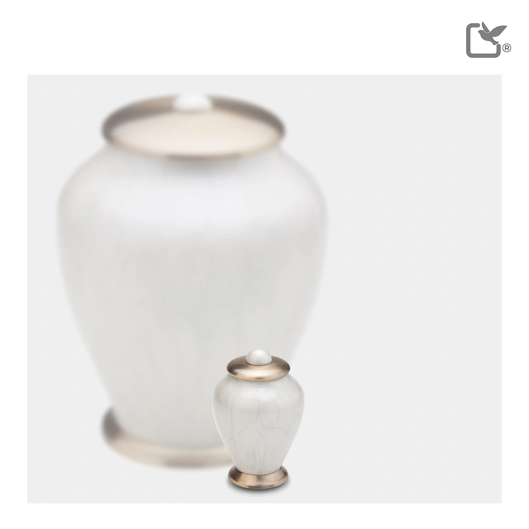 Keepsake Tall Simplicity Pearl Cremation Urn - COMFORT by LoveUrns