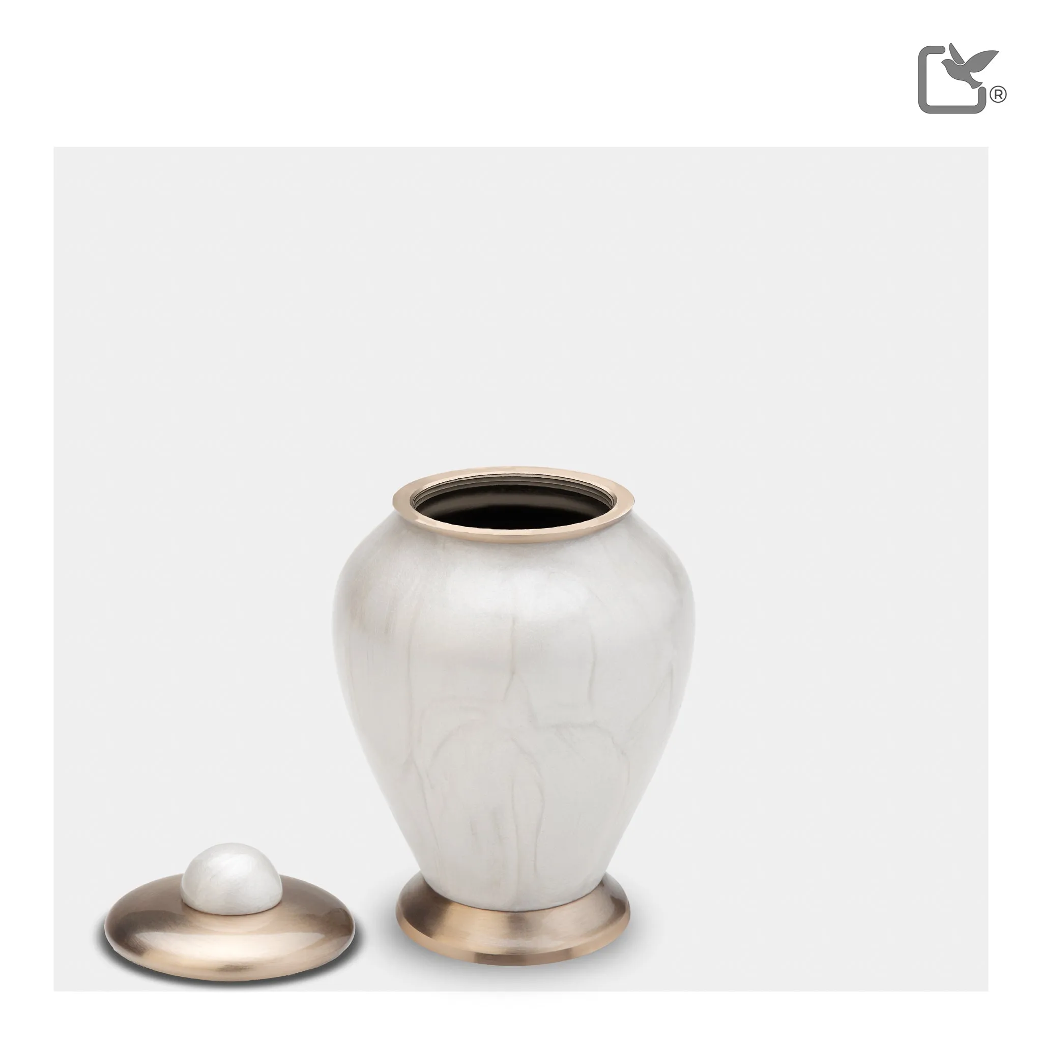Keepsake Tall Simplicity Pearl Cremation Urn - COMFORT by LoveUrns