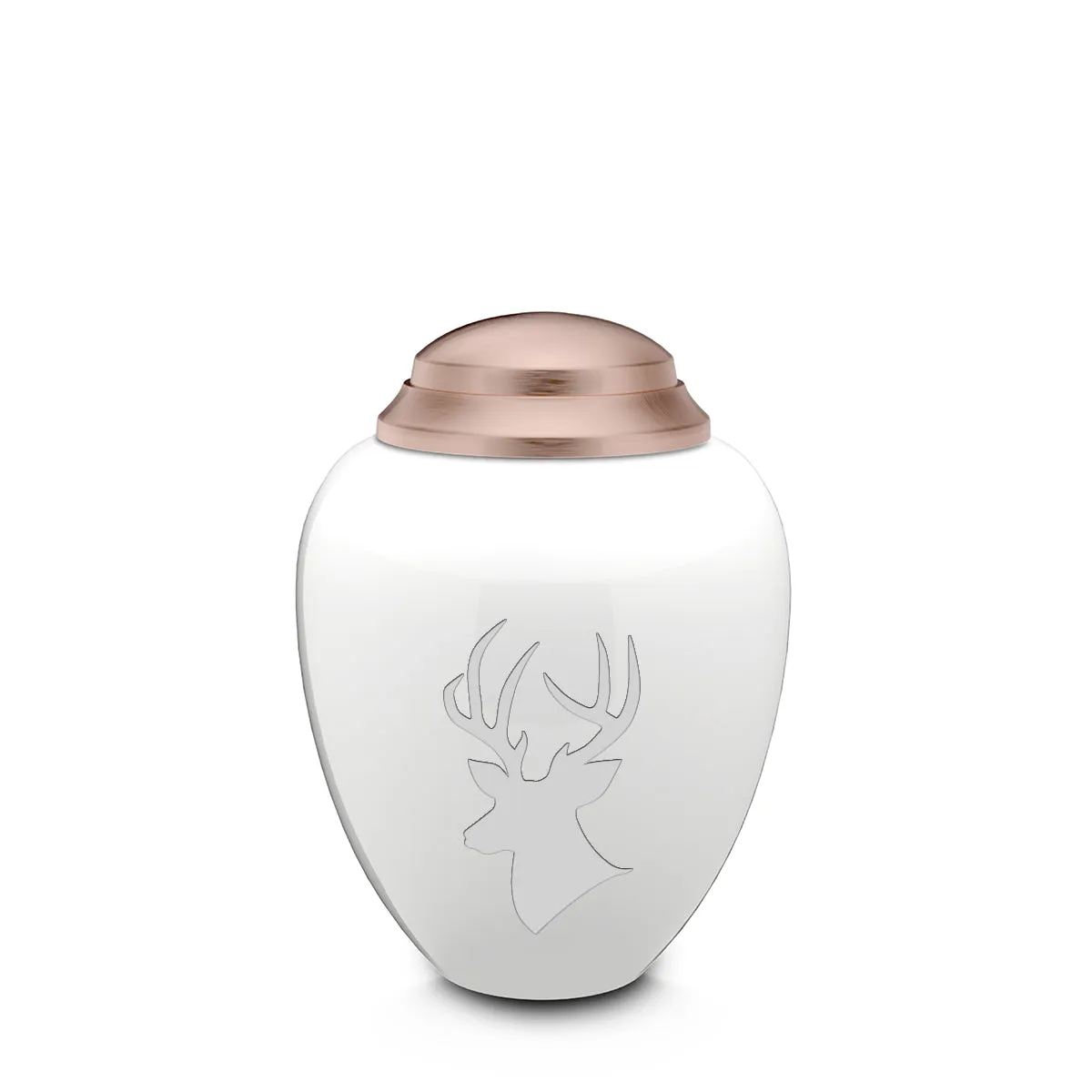 Keepsake Tribute White and Rose Gold Deer Cremation Urn