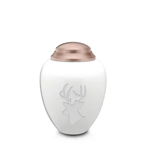 Keepsake Tribute White and Rose Gold Deer Cremation Urn