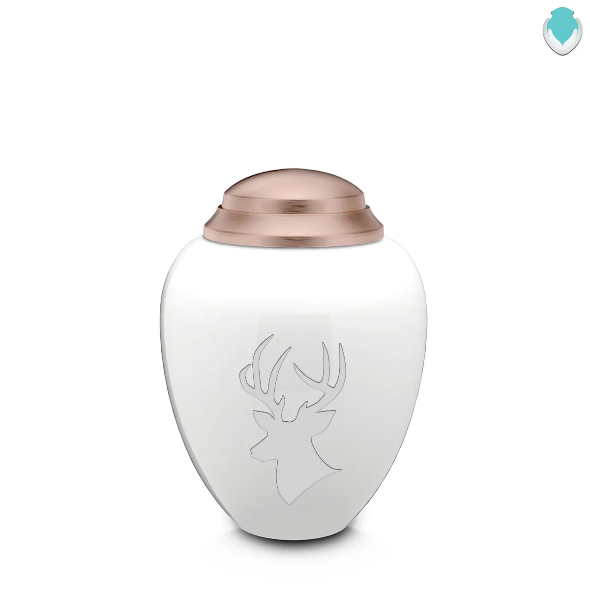 Keepsake Tribute White and Rose Gold Deer Cremation Urn