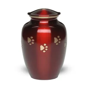 LARGE Brass Pet Urn - "Forever Paw"