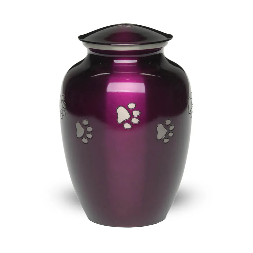 LARGE Brass Pet Urn - "Forever Paw"