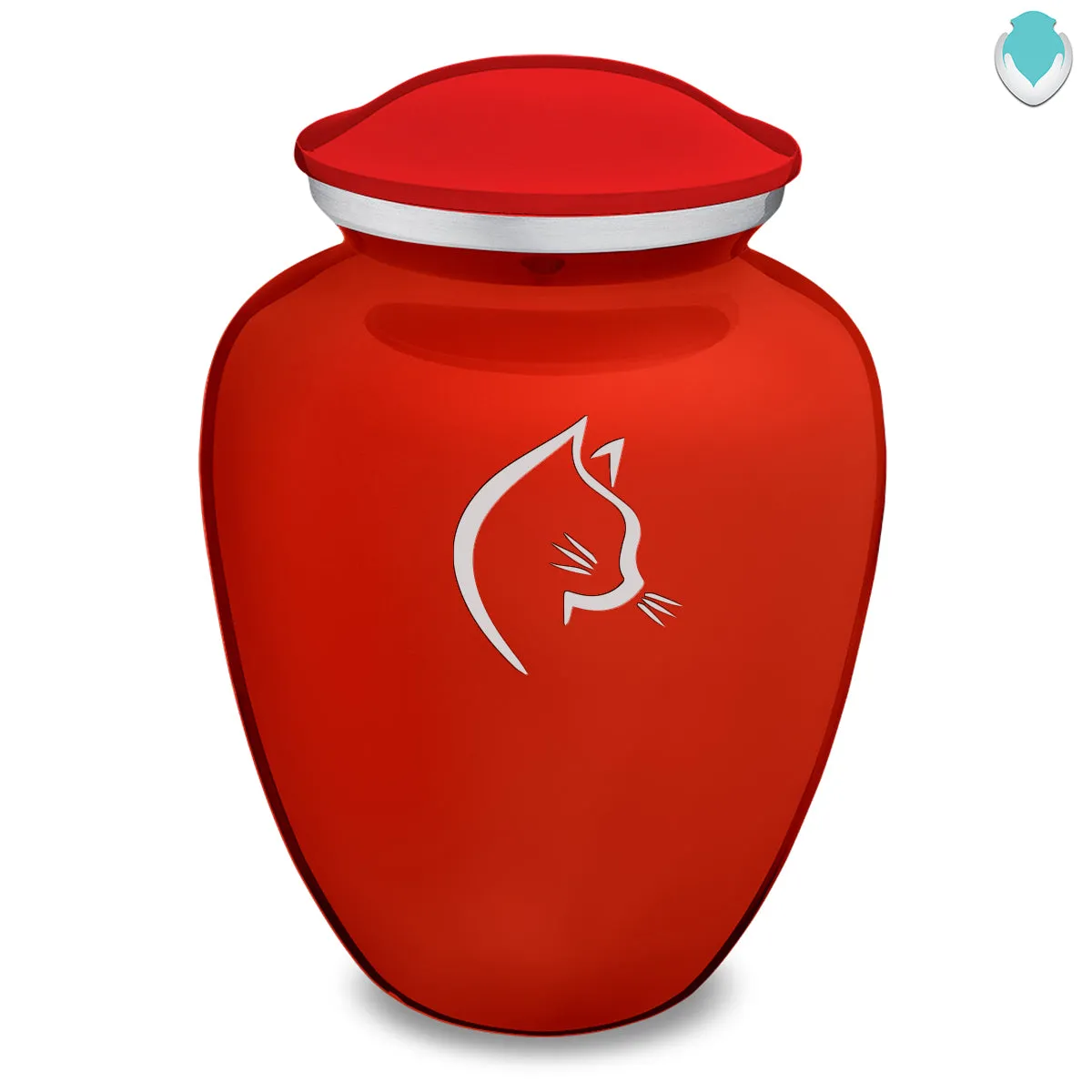 Large Embrace Bright Red Cat Pet Cremation Urn