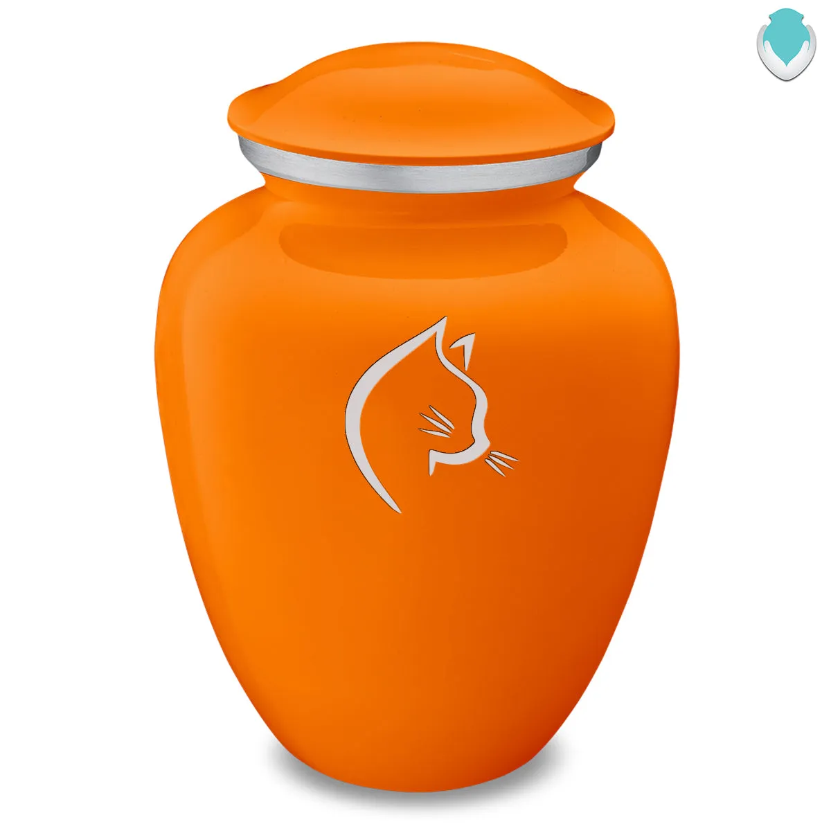 Large Embrace Burnt Orange Cat Pet Cremation Urn
