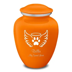 Large Embrace Burnt Orange Pet Angel Wings Cremation Urn