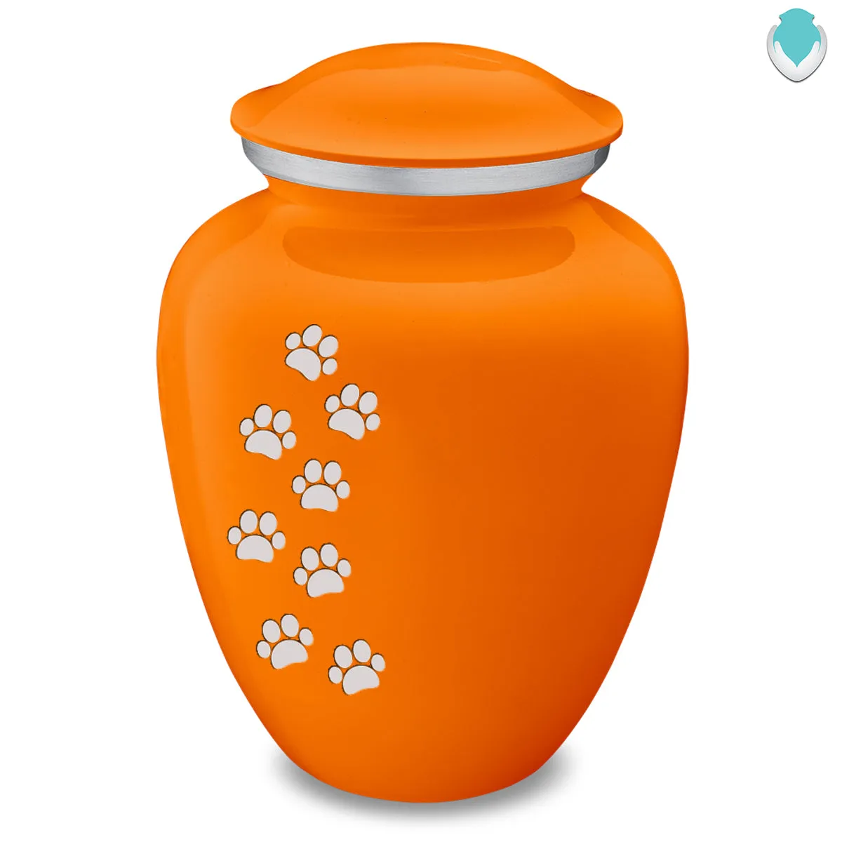Large Embrace Burnt Orange Walking Paws Pet Cremation Urn