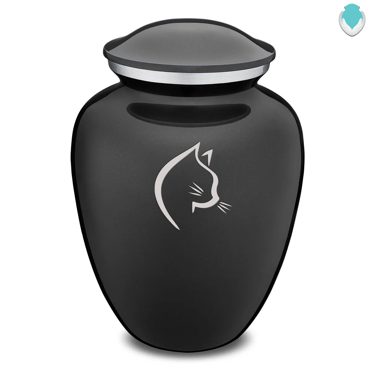 Large Embrace Charcoal Cat Pet Cremation Urn
