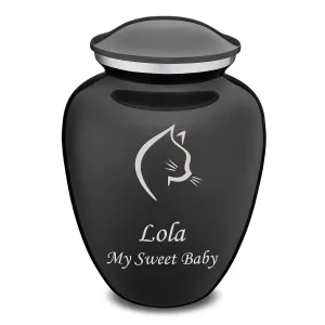 Large Embrace Charcoal Cat Pet Cremation Urn