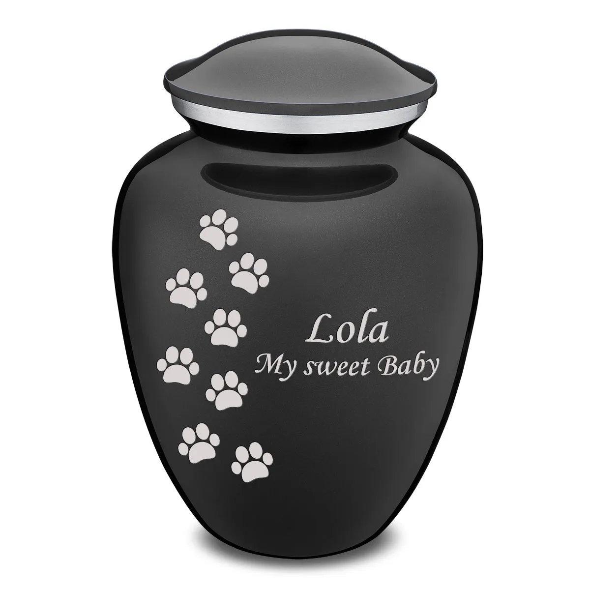Large Embrace Charcoal Walking Paws Pet Cremation Urn