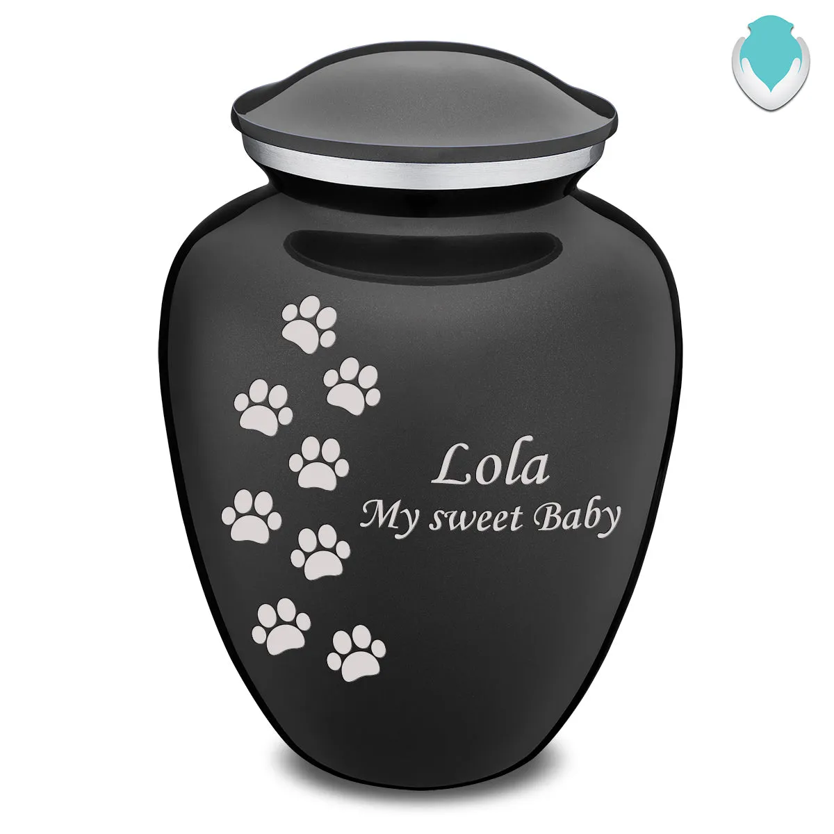 Large Embrace Charcoal Walking Paws Pet Cremation Urn