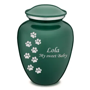 Large Embrace Green Walking Paws Pet Cremation Urn
