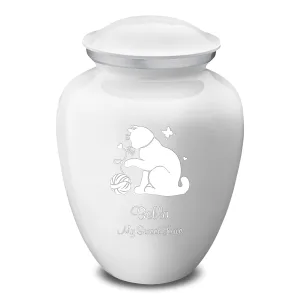 Large Embrace White Pet Fun Cat Cremation Urn