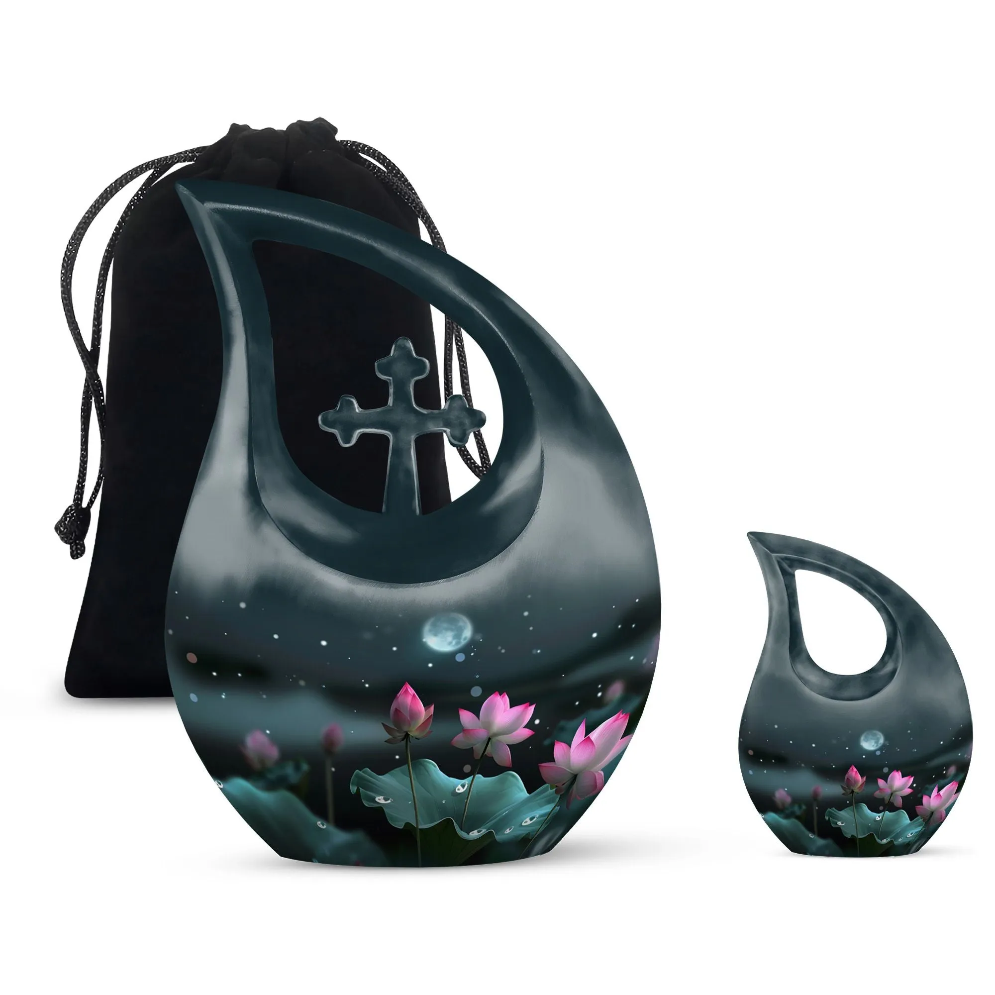 Lotus Memorial Urn- Classic Aluminium Cremation Urn For Ashes