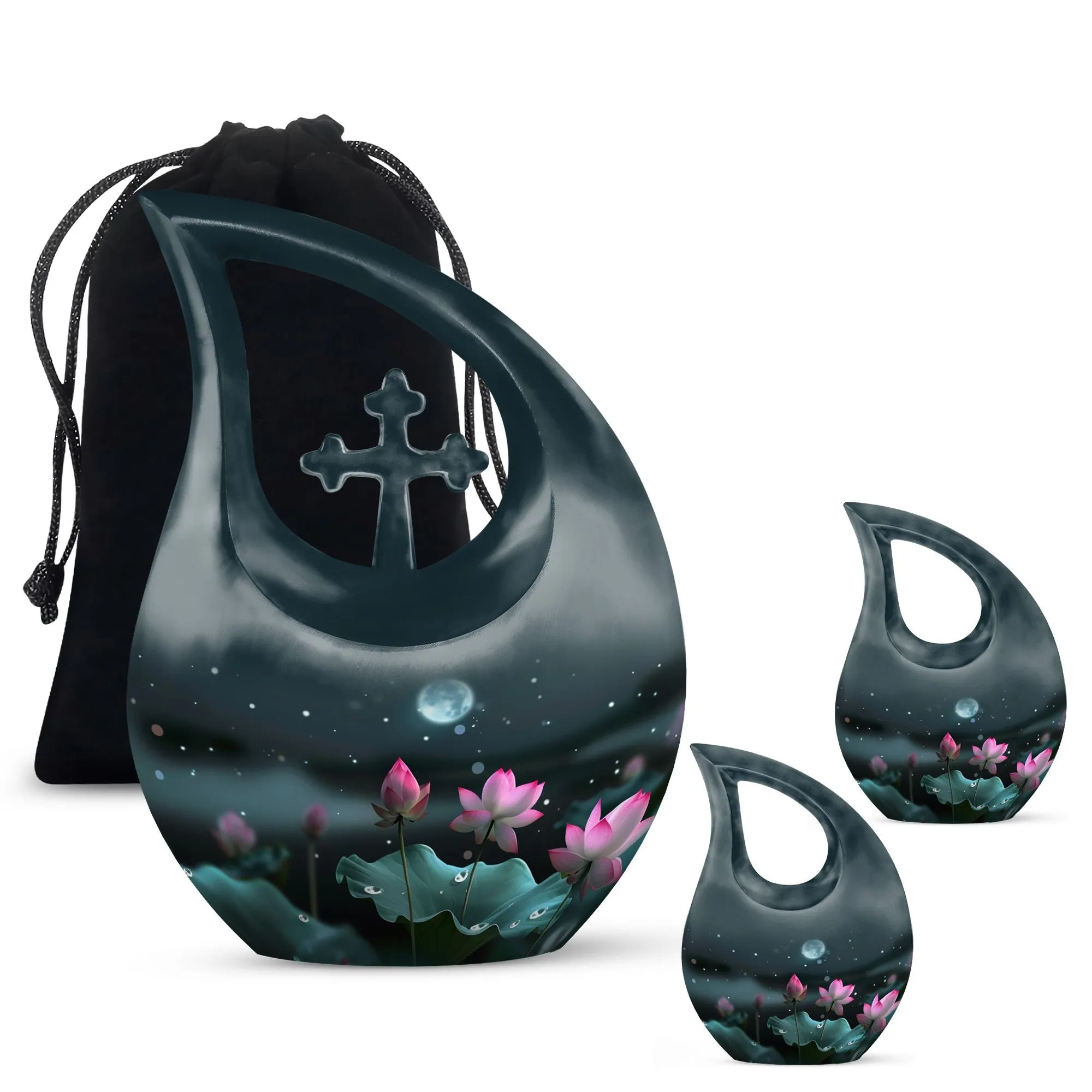 Lotus Memorial Urn- Classic Aluminium Cremation Urn For Ashes