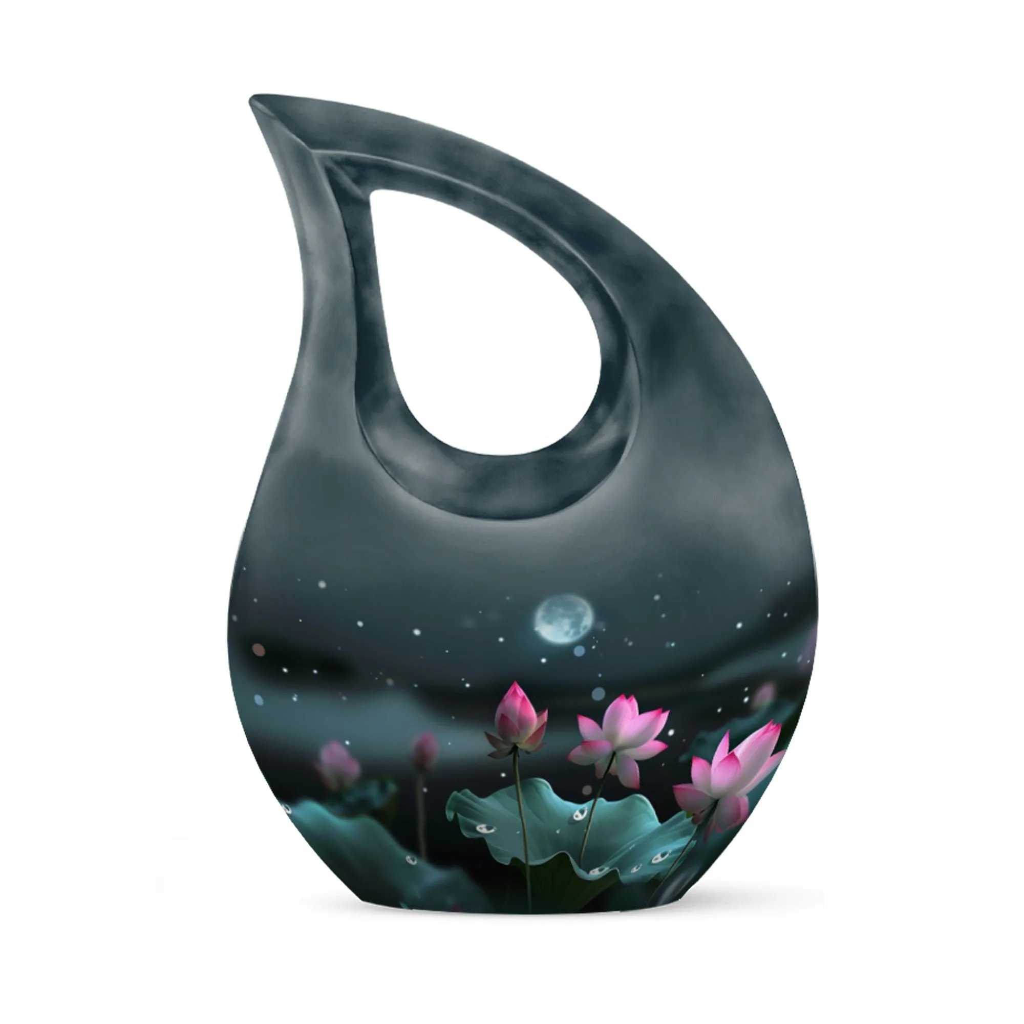 Lotus Memorial Urn- Classic Aluminium Cremation Urn For Ashes