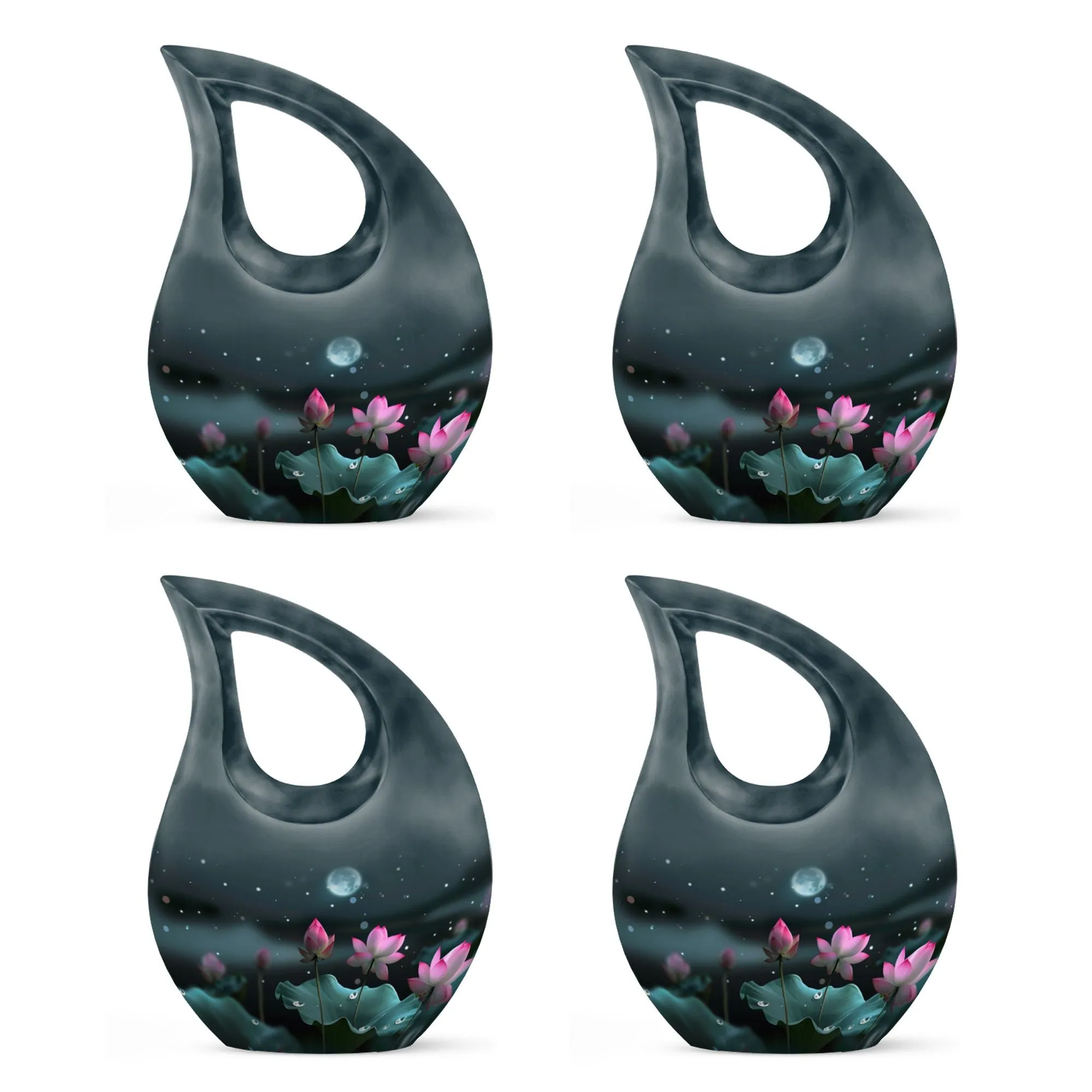 Lotus Memorial Urn- Classic Aluminium Cremation Urn For Ashes