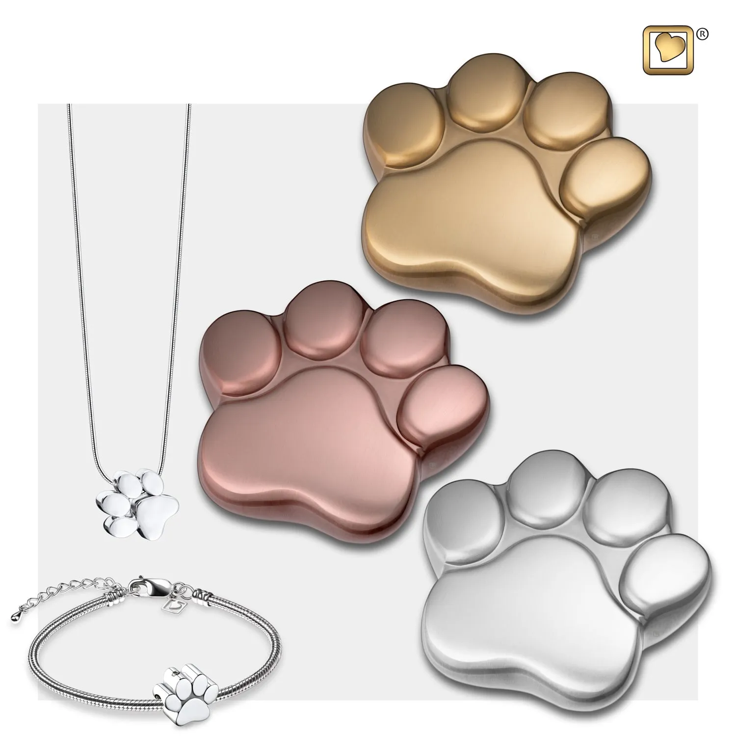 LovePaw Brushed Pewter Keepsake Pet Cremation Urn