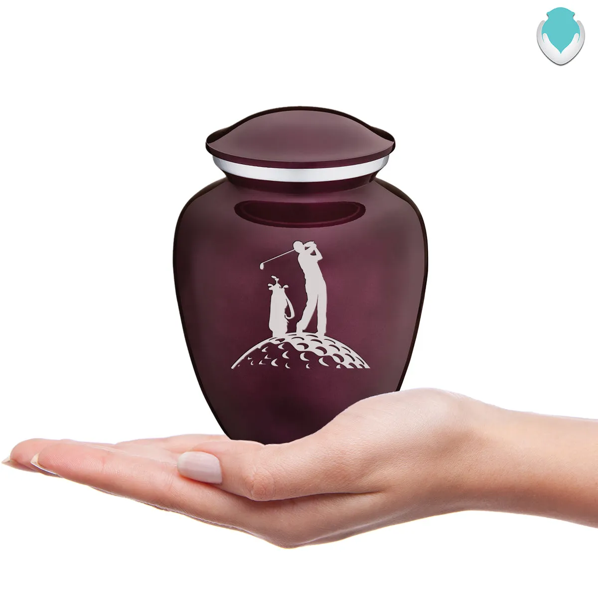 Medium Cherry Purple Embrace Golfer Cremation Urn