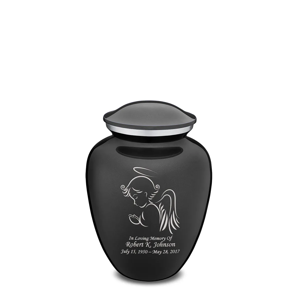Medium Embrace Charcoal Angel Cremation Urn