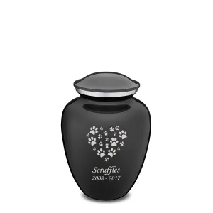 Medium Embrace Charcoal Heart Paws Pet Cremation Urn