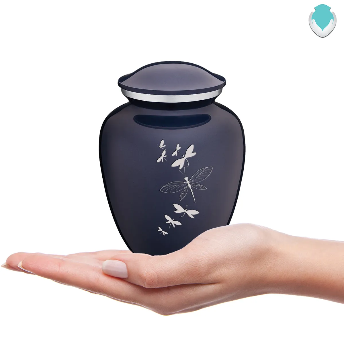 Medium Embrace Cobalt Blue Dragonflies Cremation Urn
