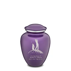 Medium Embrace Purple Golfer Cremation Urn