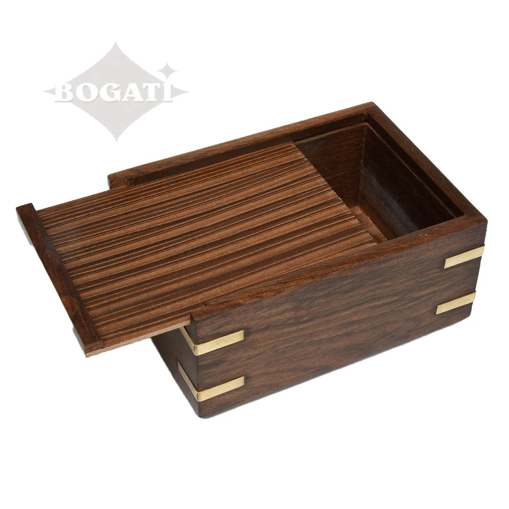 MEDIUM - Rosewood Pet Urn RW-PP with Brass Paws and  Corners