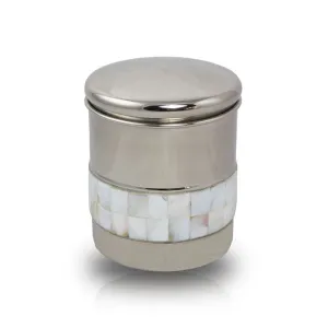 Metal Pet Cremation Urn With Mother of Pearl