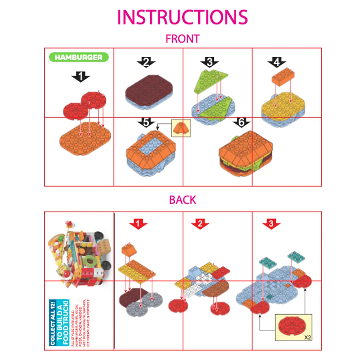 Micro Block Fast Food Set - 12 Pieces Per Retail Ready Display 24705