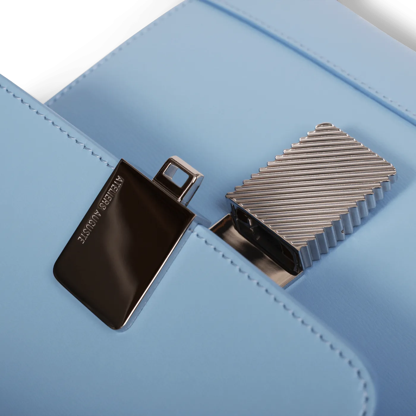 Mini Marly Silver Edition - Cuir Box Bleu Clair