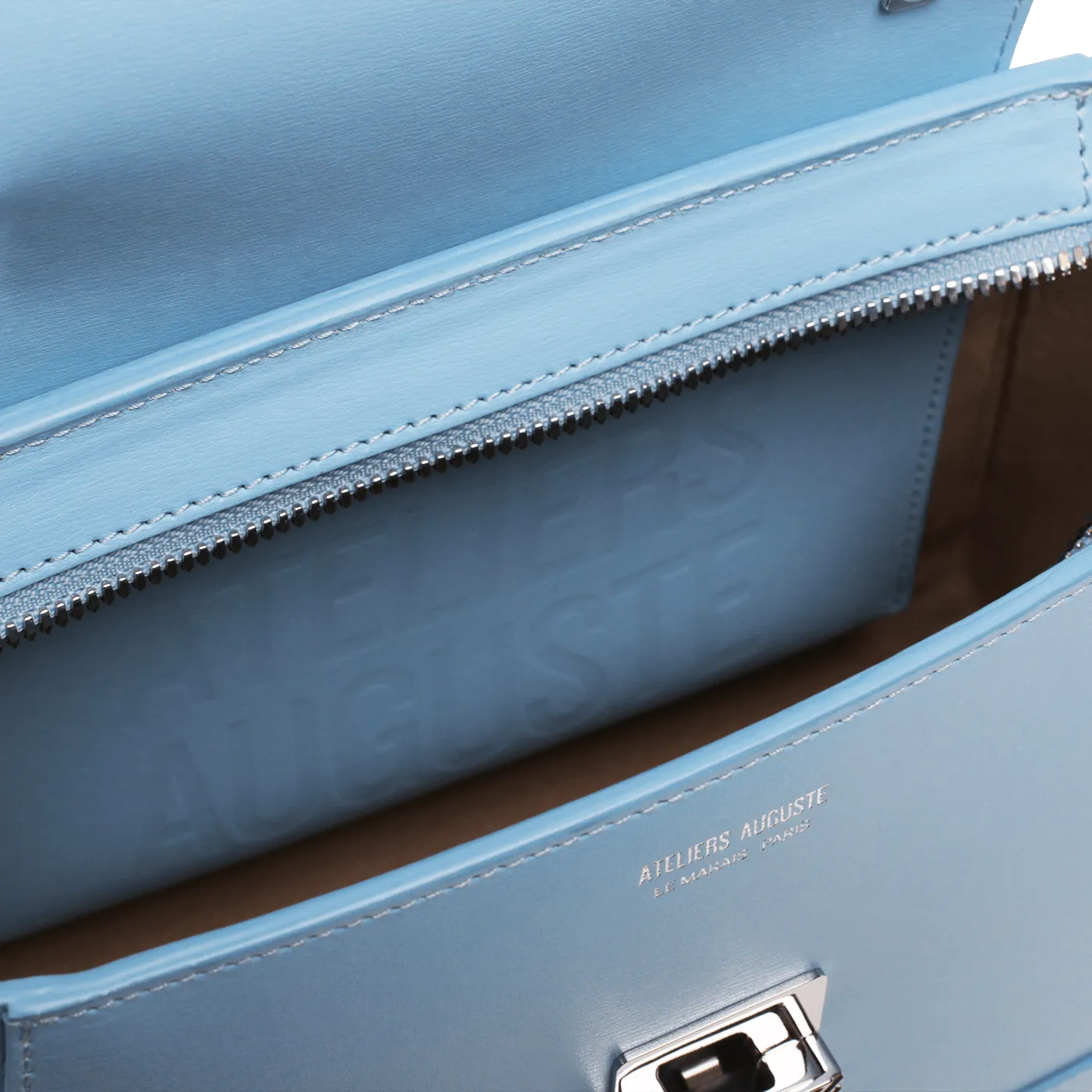 Mini Marly Silver Edition - Cuir Box Bleu Clair