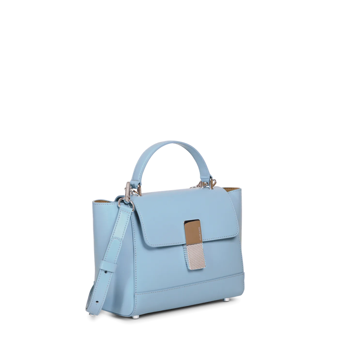 Mini Marly Silver Edition - Cuir Box Bleu Clair