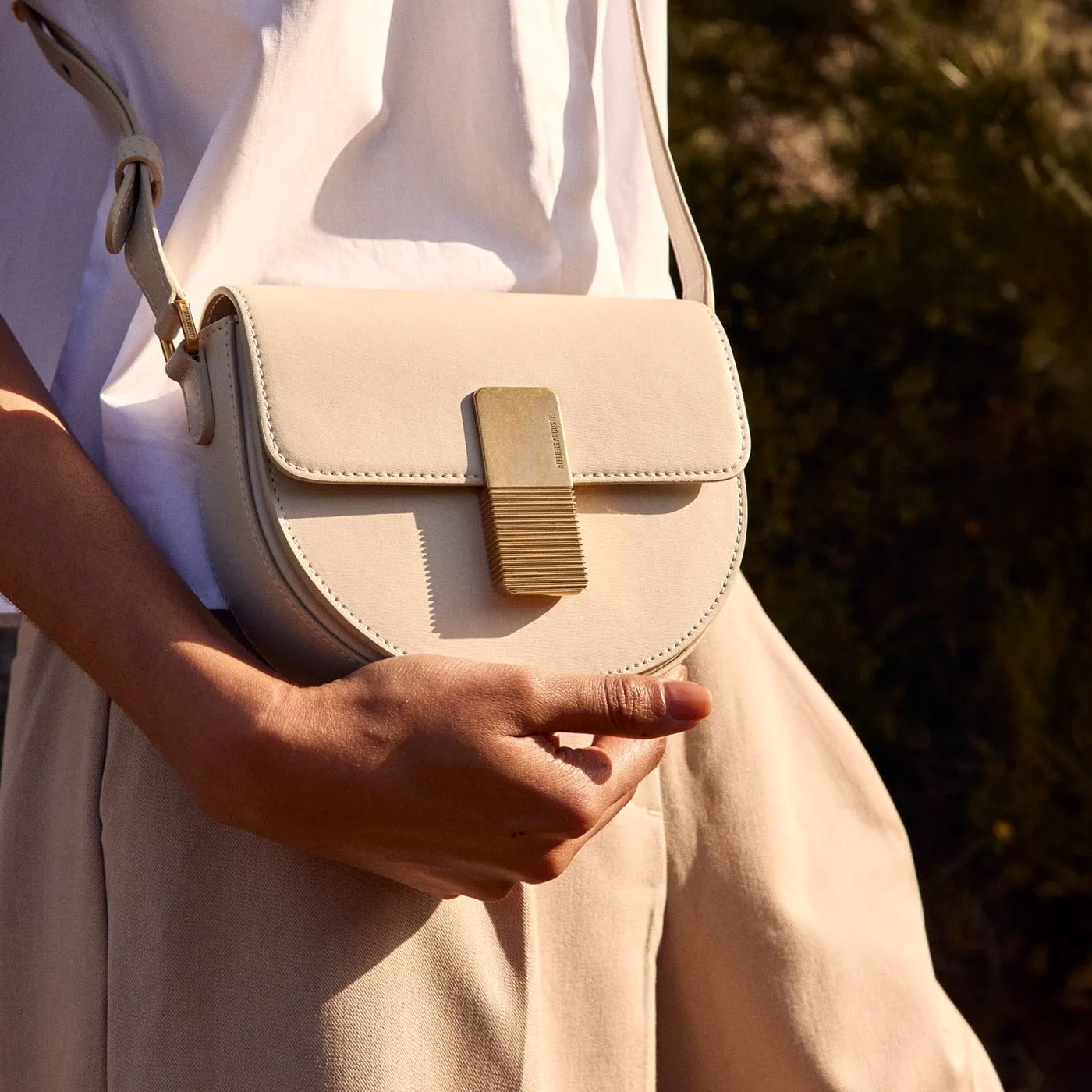 Mini Sully Gold Edition - Cuir Box Blanc Cassé
