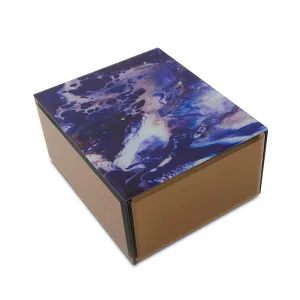 Modern Blue Galaxy Glass Cremation Box In Large