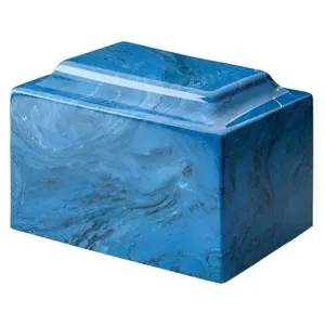Mystic Blue Cultured Marble Cremation Urn | Cultured Marble Urn | Quality Urns For Less