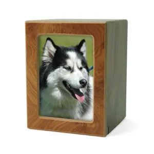 Natural MDF Pet Photo Urn in Medium